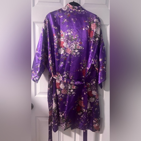 Floral Purple Kimono Robe - Picture 3 of 3
